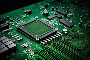 computer processor on motherboard illustration photo