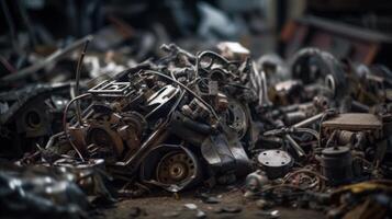 mountain of scrap metal photo