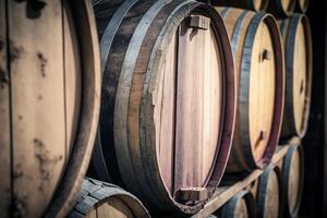 storage of wine in wooden barrels, long term aging of wine photo