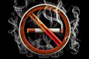 stop smokingsign, symbol no smoking sign with a crossed out cigarette illustration photo