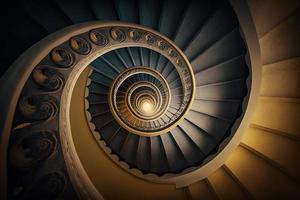 espiral interminable escalera caleidoscopio con visual efecto, ilustración generativo ai foto
