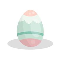 cute easter greeting card with painted eggs vector