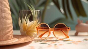 yellow glasses summer mockup photo