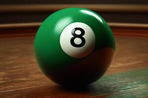8 green ball billiard game illustration photo