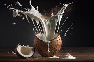 coconut milk splash photo