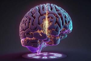 human glowing brain,illuminated mind illustration photo