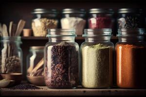 seasoning spice jars for cooking illustration photo