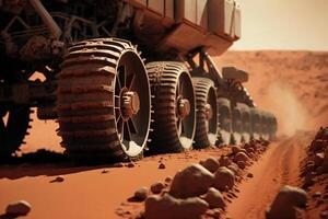 rover wheels in exploration mars planet photo