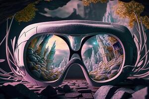 futuristic virtual reality headset vr glassesdigital game technology illustration photo