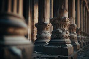 ancient architecture stone columns photo