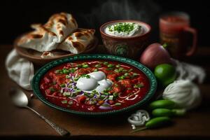 red borscht ukrainian cuisineillustration photo