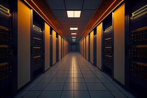 internet server room corridor illustration photo