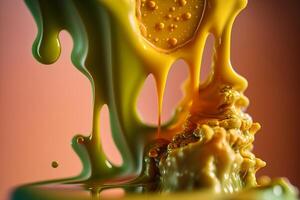 flowing golden drops cannabis wax extract, thc live resin photo