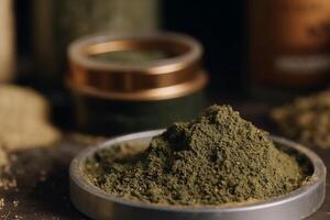 cannabis kief, crushed trichome hash photo