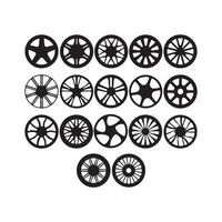 set of different wheel designs isolated on white background vector