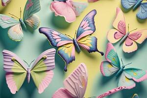 butterflies background pastel color photo