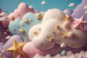 whimsical clouds abstract background with gradient pastel texture photo