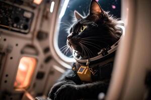 cat astronaut in a space suit photo