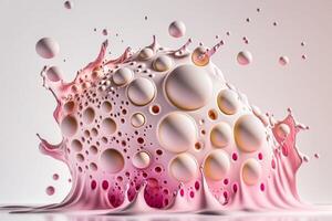 pink bubble wave abstract background photo