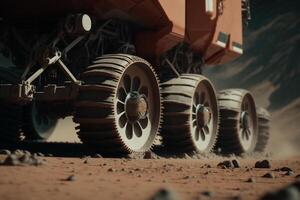 rover wheels in exploration mars planet photo