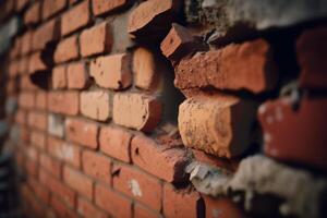 old red brick wall background photo