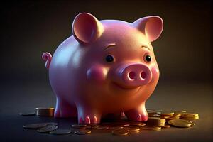 pink piggy bank illustration photo