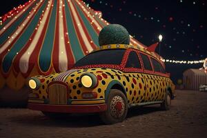 circus yellow car photo