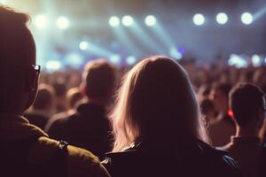 people at the concert night festival back view illustration photo