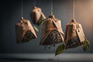 herbal green tea bags photo