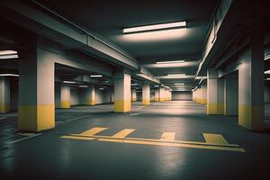 empty underground parking photo