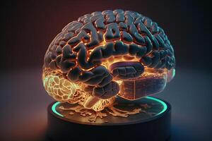 human glowing brain,illuminated mind illustration photo