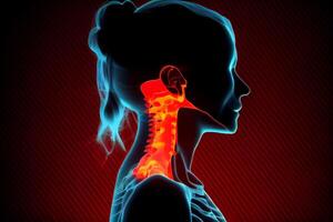 pain burning in the cervical spine illustration photo