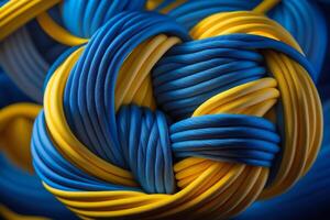 blue and yellow ropes ukrainian color background photo