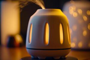 room humidifier with warm light photo