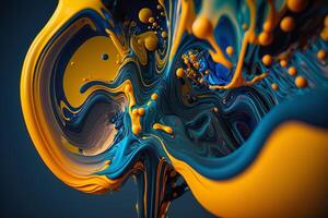 mixing paint splash yellow blue colorssymbol Ukraine photo
