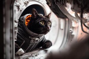 cat astronaut in a space suit photo