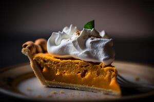 piece pumpkin pie dessert illustration photo