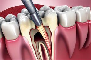 cleaning of the tooth canal delete removal of the dental nerve oral care illustration illustration photo