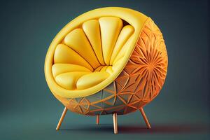 yellow soft fruit chair interior design elements illustration photo