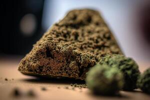 brown cannabis hash closeup photo