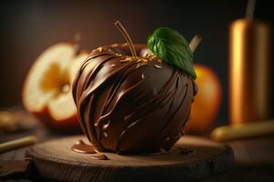 caliente chocolate manzana ilustración generativo ai foto