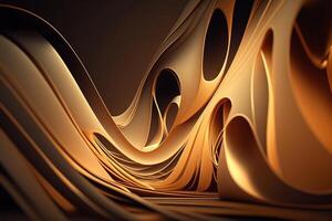 abstract background metal curve lines wave bronze color photo