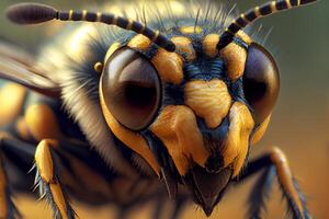 wasp face macro closeup illustration photo