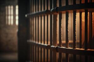 bars in prison, imprisonment concept illustration photo