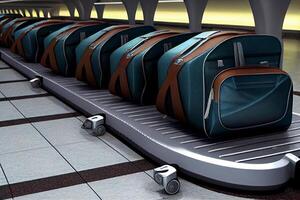 luggage bags and suitcases at the airport illustration photo