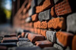 old wall crumbling brickwork illustration photo