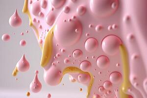 pink bubble wave abstract background photo