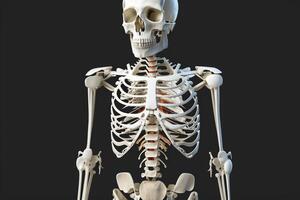 blanco humano anatómico esqueleto generativo ai foto