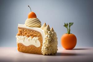 slice of carrot cake illustration photo