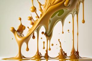 brown caramel wave splashes photo